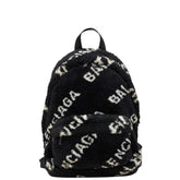 バレンシアガ エブリデイ リュック バックパック ブラック ホワイト フェイクファー レザー レディース BALENCIAGA 【中古】